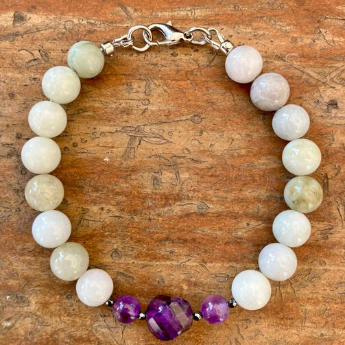 Burmese Jade & Amethyst Bracelet